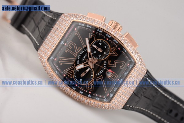Replica Franck Muller Vanguard Watch Rose Gold V 45 CC DT BKD - Click Image to Close